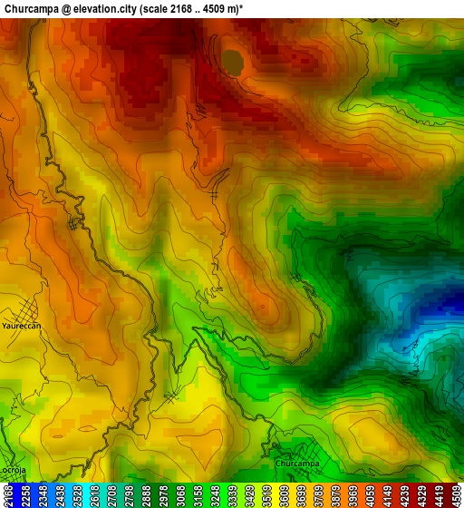 Churcampa elevation map