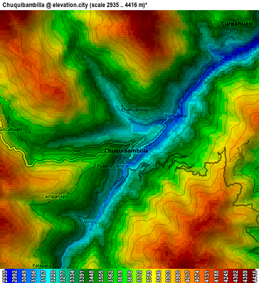 Chuquibambilla elevation map