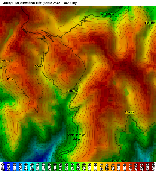 Chungui elevation map