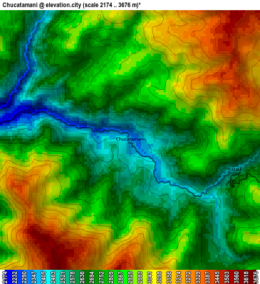 Chucatamani elevation map