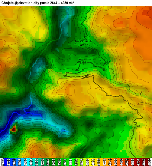 Chojata elevation map