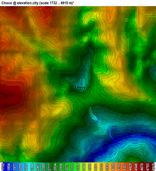 Choco elevation map