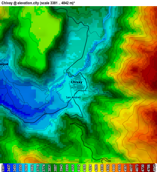 Chivay elevation map
