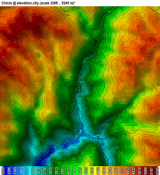 Chicla elevation map