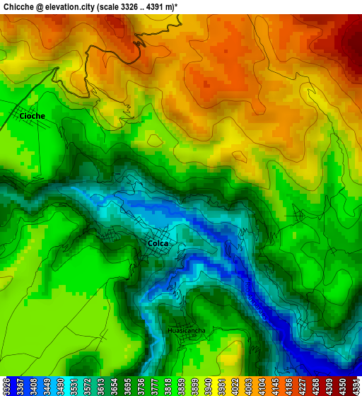 Chicche elevation map