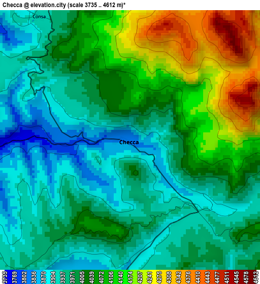 Checca elevation map