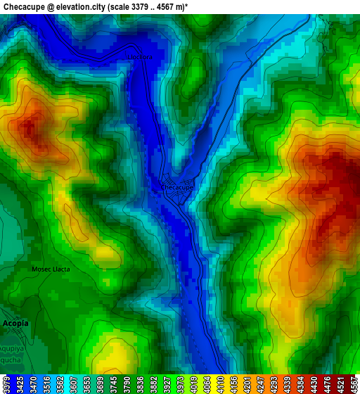 Checacupe elevation map