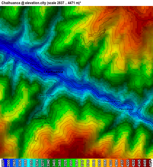 Chalhuanca elevation map