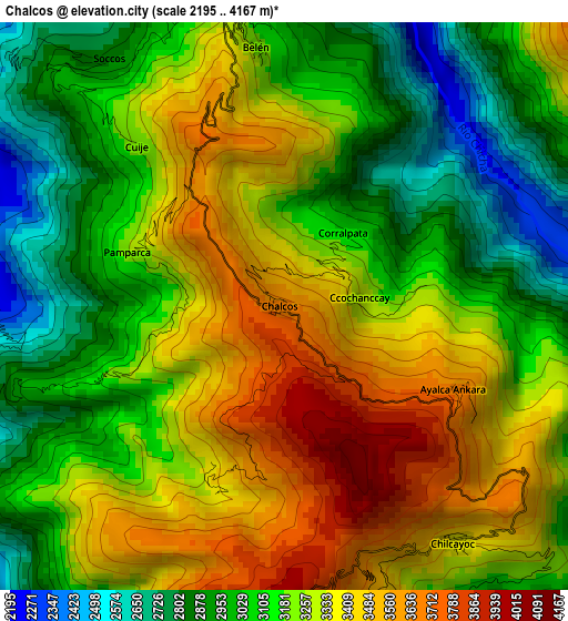 Chalcos elevation map