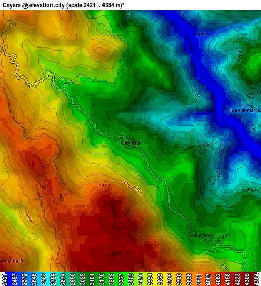 Cayara elevation map