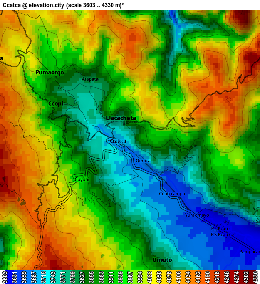 Ccatca elevation map