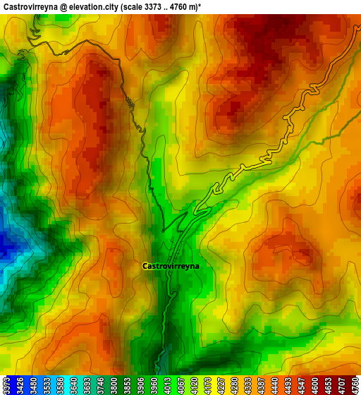 Castrovirreyna elevation map