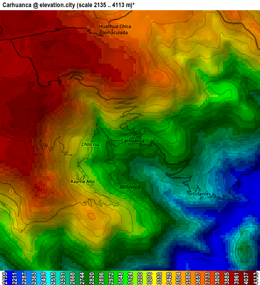 Carhuanca elevation map