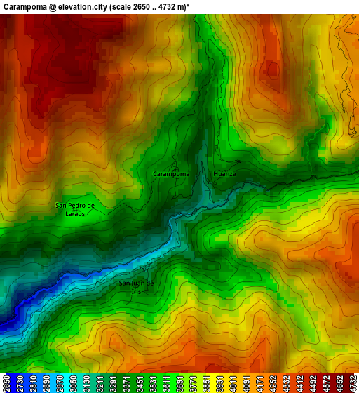 Carampoma elevation map