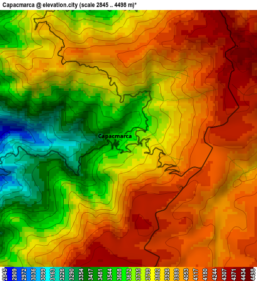 Capacmarca elevation map