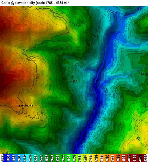 Canis elevation map