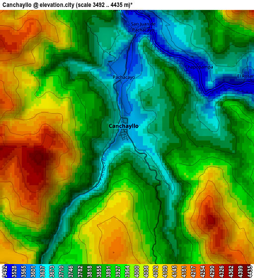 Canchayllo elevation map