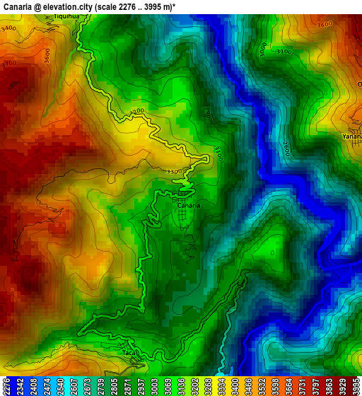 Canaria elevation map