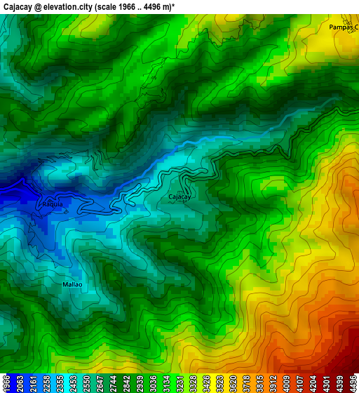 Cajacay elevation map