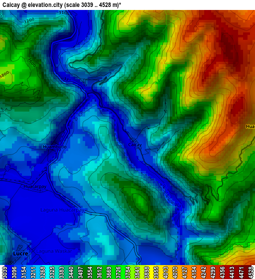 Caicay elevation map