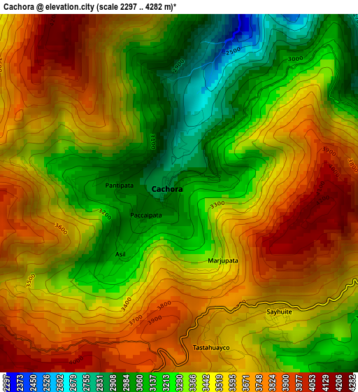 Cachora elevation map