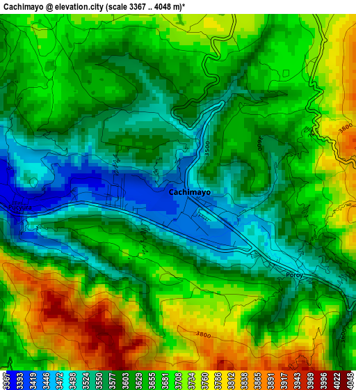 Cachimayo elevation map
