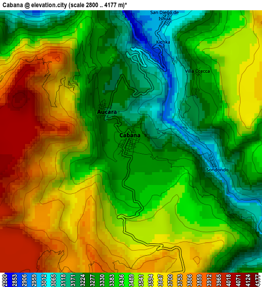 Cabana elevation map