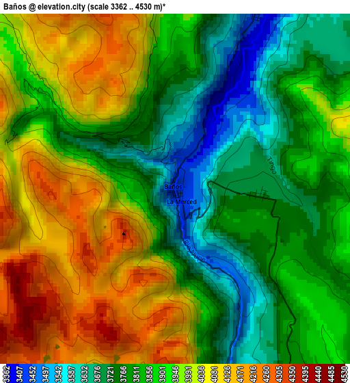 Baños elevation map