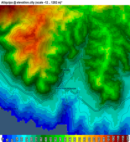 Atiquipa elevation map