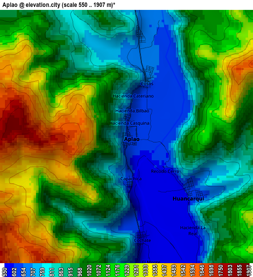 Aplao elevation map