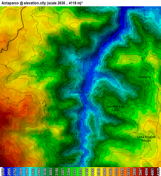 Antaparco elevation map
