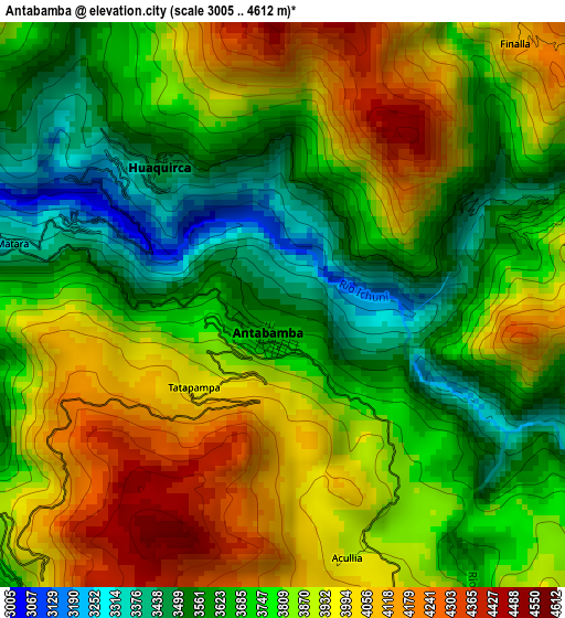 Antabamba elevation map