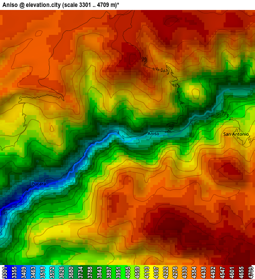 Aniso elevation map