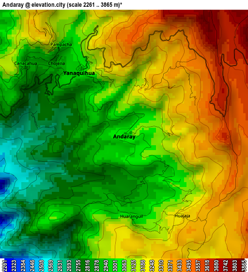 Andaray elevation map