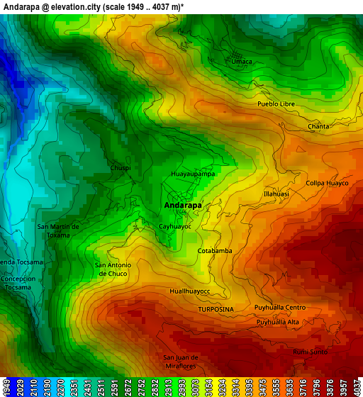 Andarapa elevation map