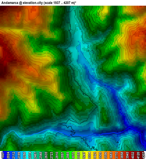 Andamarca elevation map