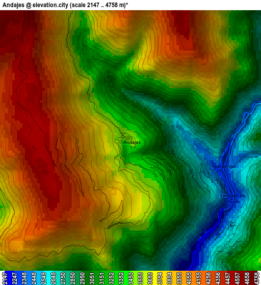 Andajes elevation map