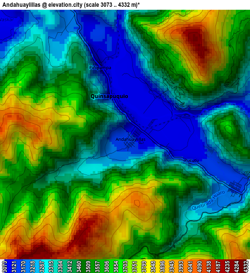 Andahuaylillas elevation map