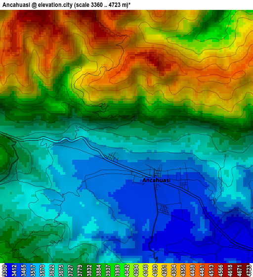 Ancahuasi elevation map