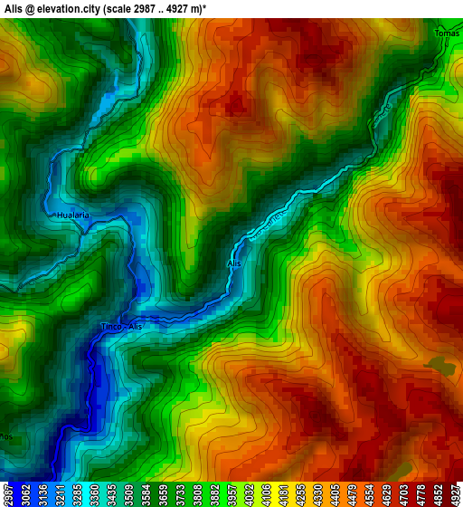 Alis elevation map