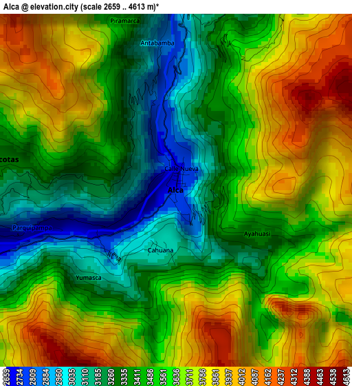 Alca elevation map