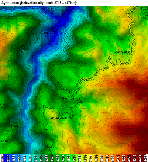 Ayrihuanca elevation map