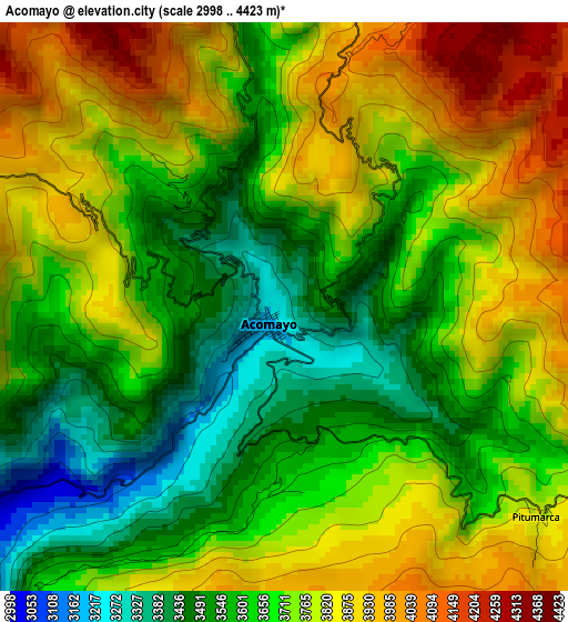 Acomayo elevation map