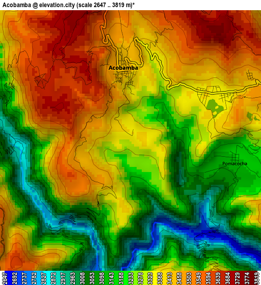 Acobamba elevation map
