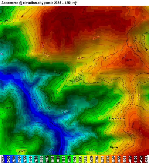 Accomarca elevation map