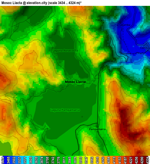 Mosoc Llacta elevation map
