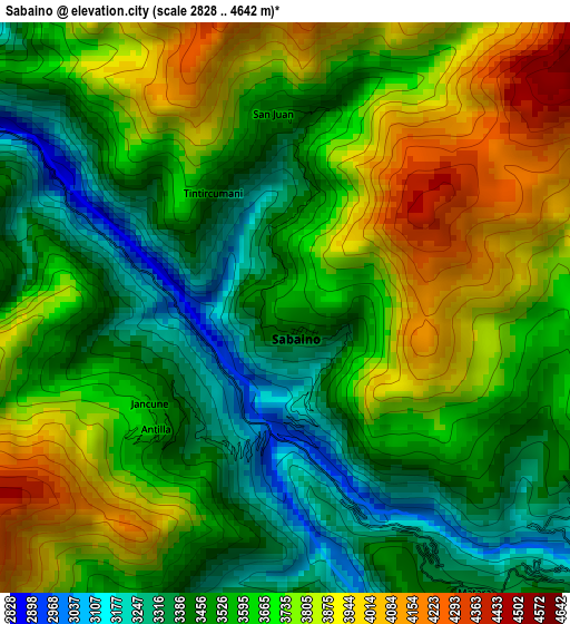 Sabaino elevation map