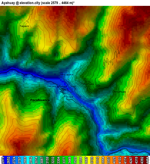 Ayahuay elevation map