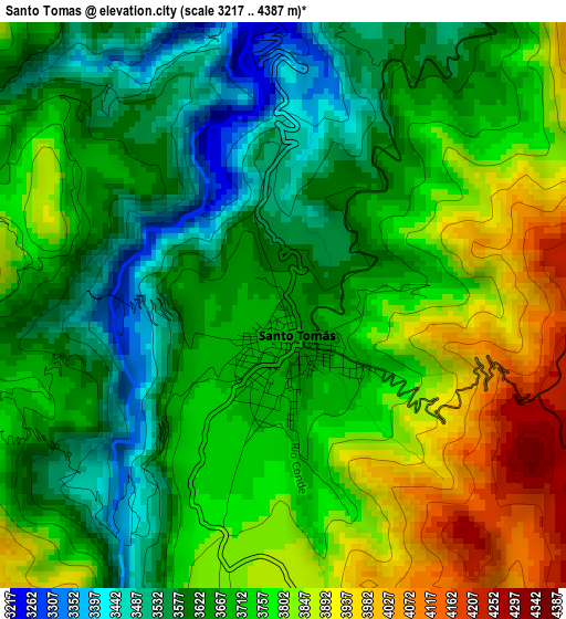 Santo Tomas elevation map