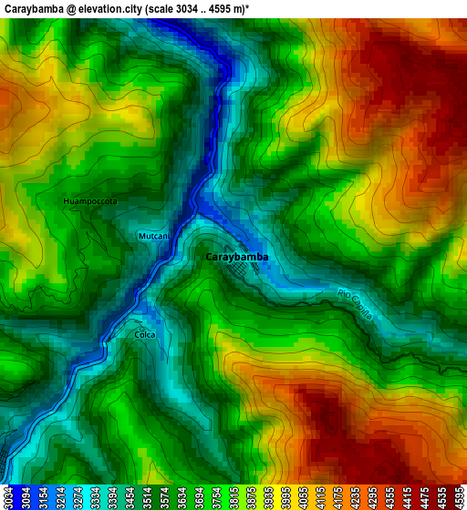 Caraybamba elevation map